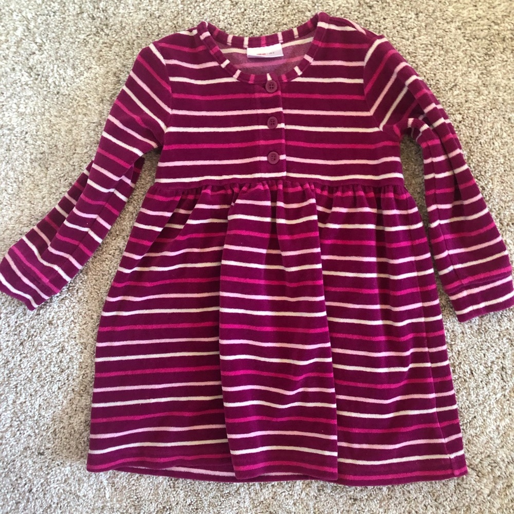 Hanna Andersson Size 4 VelourStriped Dress